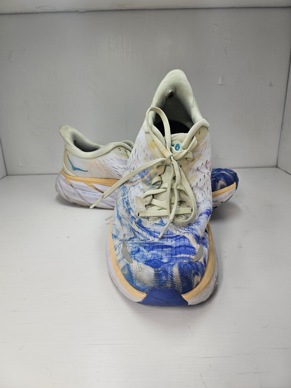 Hoka Multicolor Running Shoes in White, Blue & Peach
